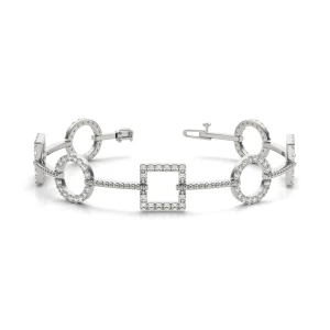 Fiona Lab-Created Diamond White Gold Designer Bracelet