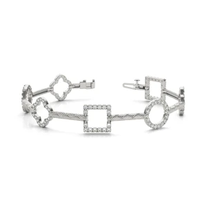 Katie Lab-Created Diamond White Gold Designer Bracelet