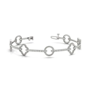 Theresa Lab-Created Diamond White Gold Designer Bracelet