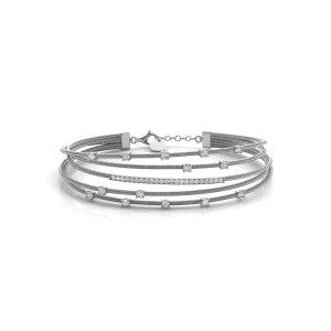 Piper Lab-Created Round cut Diamond Bangle Bracelet