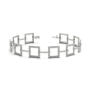 Paige Lab-Created Diamond White Gold Designer Bracelet
