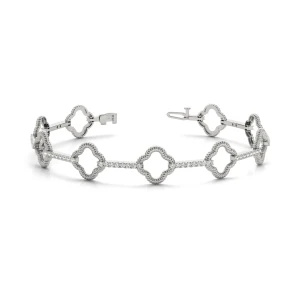 Bella Lab-Created Diamond White Gold Designer Bracelet