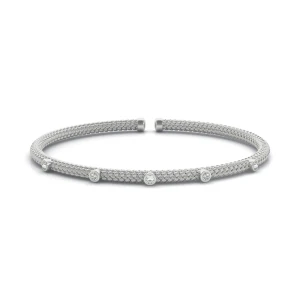 Aiden Lab-Created Round cut  Diamond Bangle Bracelet