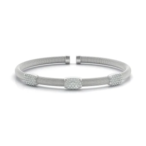 Stevie Lab-Created Round cut  Diamond Bangle Bracelet