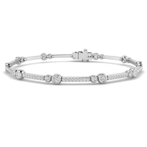Harry Natural Diamond Round cut Bezel Set  Bracelet