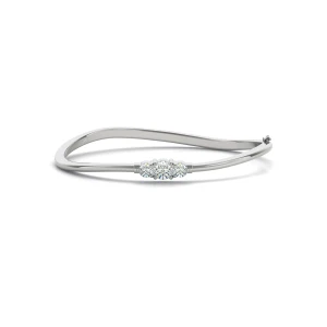 Noah Lab-Created Platinum Prong Setting  Diamond Bangle Bracelet
