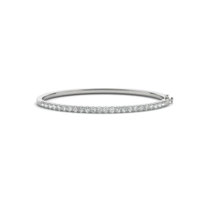 Brooklyn Lab-Created Platinum Shared Prong Setting Diamond Bangle Bracelet