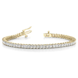 Ahana Lab-Created Yellow Gold 2 Prong Set Diamond Tennis Bracelet