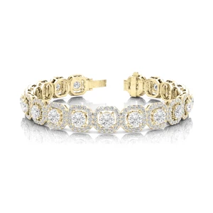 Varnika Natural Yellow Gold 4 Prong Set Diamond Tennis Bracelet