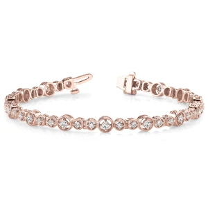 Everly Lab-Created Diamond Rose Gold Bezel Setting  Designer Bracelet