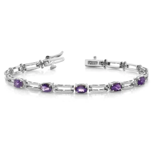 Archie Amethyst Diamond Bangle Bracelet