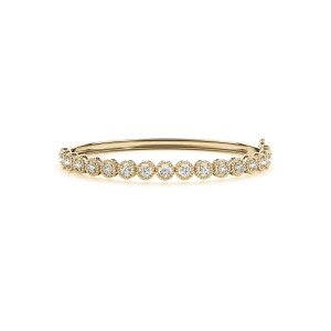Viva Natural Yellow Gold 4 Prong Set Diamond Bangle