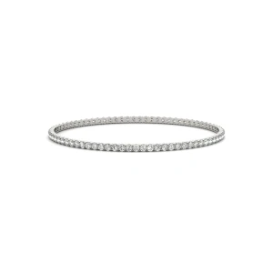 Robyn Lab-Created Platinum Shared Prong Setting Diamond Bangle Bracelet
