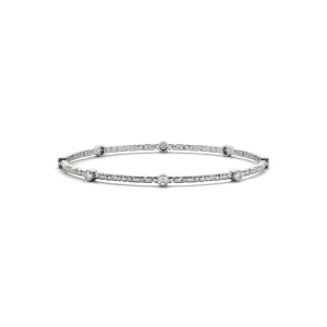 James Lab-Created Bezel Setting  Diamond Bangle Bracelet