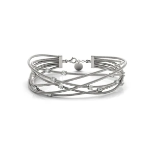 Opal Lab-Created Diamond Bangle Bracelet