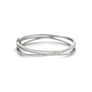 Vasilisa Natural Platinum 2 Prong Set Diamond Bangle