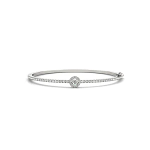 Aurora Lab-Created Prong Setting  Diamond Bangle Bracelet