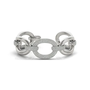 Lucille Lab-Created White Gold Diamond Bangle Bracelet