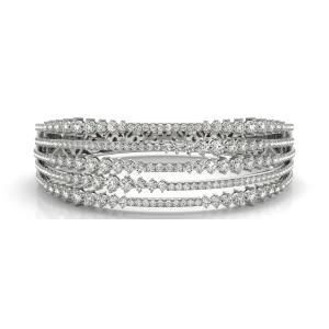 Jolene Lab-Created White Gold Shared Prong Setting  Diamond Bangle Bracelet