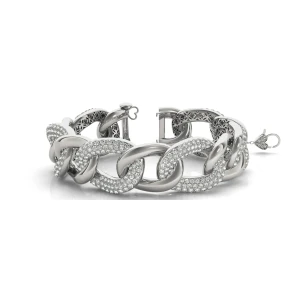 River Lab-Created Platinum Diamond Bangle Bracelet