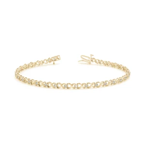 Lucille Lab-Created Diamond Yellow Gold Shared Prong  Chain Bracelet