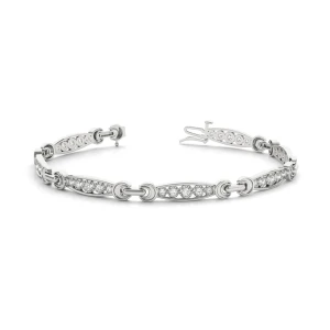 Eileen Lab-Created Diamond Round cut Bezel Setting  Chain Bracelet