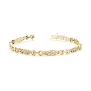 Eileen Lab-Created Diamond Yellow Gold Bezel Setting  Chain Bracelet