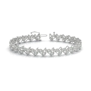 Vivian Lab-Created Diamond Round cut Shared Prong  Chain Bracelet
