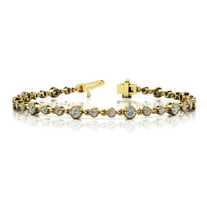 Viridiana Natural Diamond Rose Gold Milgrain Set Delicate Bracelet