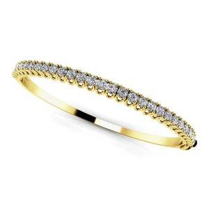 Velma Lab Grown Yellow Gold U Prong Diamond Bangle