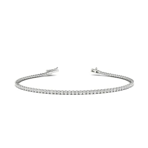 Delilah Lab-Created Silver Prong Setting  Diamond Tennis Bracelet
