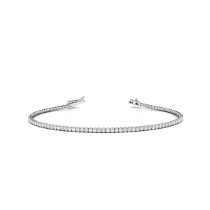 Ariana Lab-Created Silver Prong Setting  Diamond Tennis Bracelet
