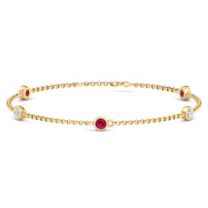 Ronisha Natural Ruby Yellow Gold Chain