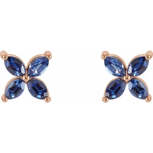 Honbrie Blue Sapphire Rose Gold 4 Prong Set 