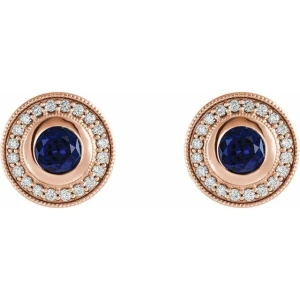 Hortense Blue Sapphire Rose Gold Bezel Set 