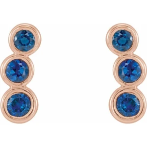 Huetta Blue Sapphire Rose Gold Bezel Set 