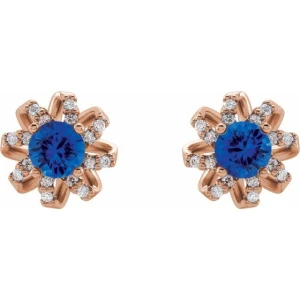Huetts Blue Sapphire Rose Gold 4 Prong Set 
