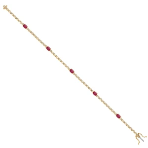 Shelley Lab Grown Ruby Oval cut 4 Prong  Bracelet