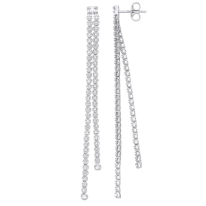 Lindzai Natural White Gold Prong Set Designer Diamond Earrings