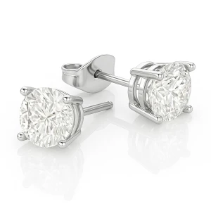 Jasmine Lab-Created Round cut 4 Prong  Studs Diamond Earrings