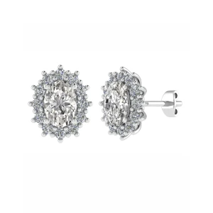 Jayli Lab-Created Pave Set Halo Diamond Earrings
