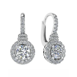 Katelyn 0.50 - 2.00 Carat Natural Round cut 4 Prong  Hoop Diamond Earrings
