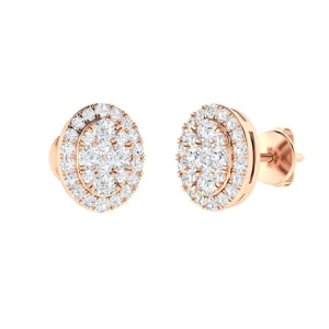 Kameela Lab-Created Rose Gold Pave Set Cluster Diamond Earrings