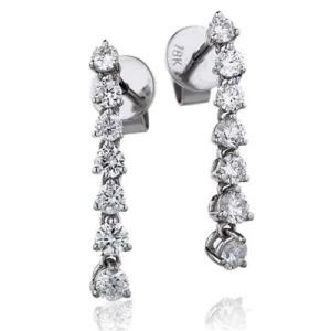 Lyndall Natural 3 Prong Journey Diamond Earrings