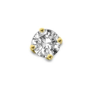 Ghia Lab-Created Yellow Gold 4 Prong Set Men's Diamond Earrings