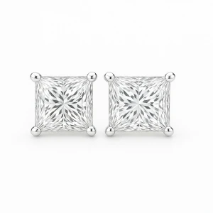 Juliana Lab-Created Princess cut 4 Prong  Diamond Earrings