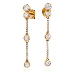 Kathee Lab-Created Rose Gold Bezel Set Drop Diamond Earrings
