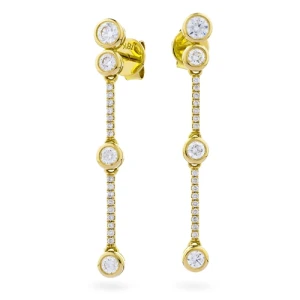 Kathee Lab-Created Yellow Gold Bezel Set Drop Diamond Earrings