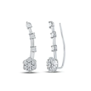 Francise 0.40 Carat Natural Round cut Claw Set  Diamond Earrings