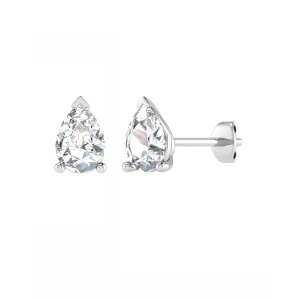 Jacklyn Lab-Created Pear cut 3 Prong  Studs Diamond Earrings